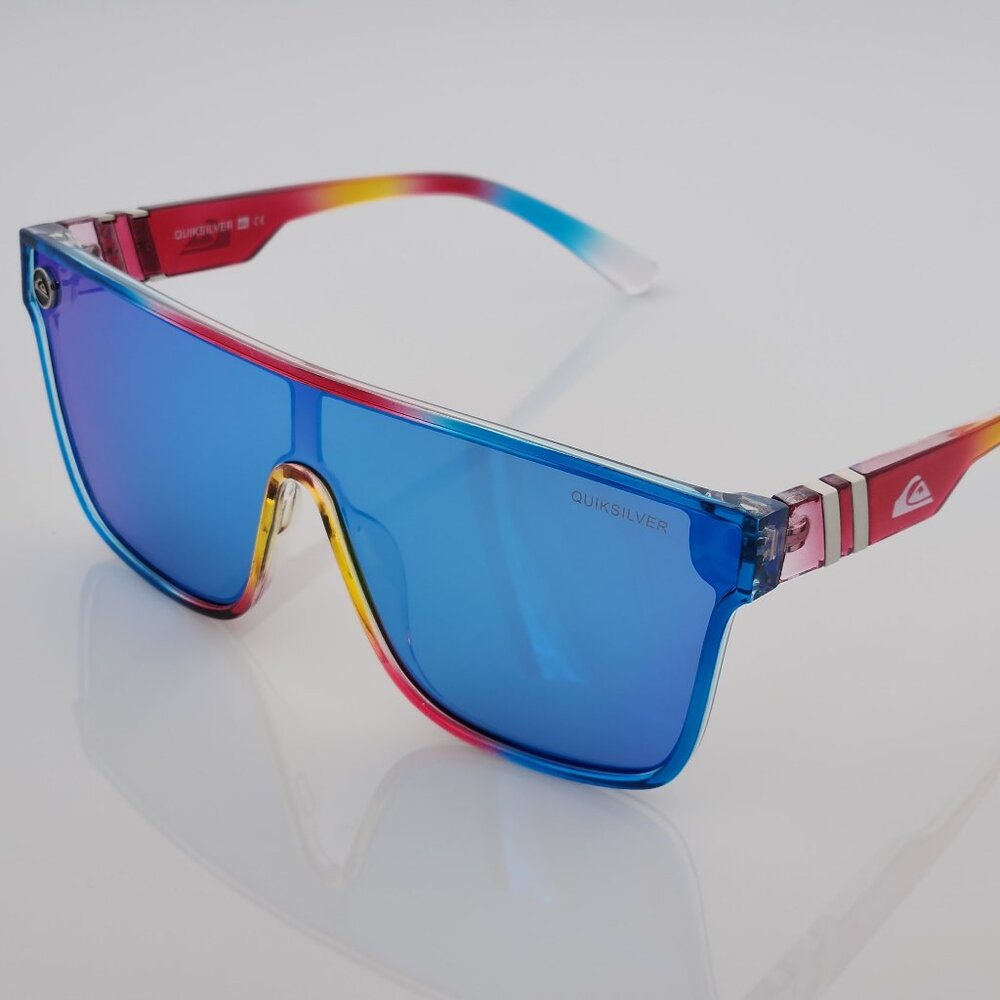 Quiksilver Shield Sunglasses Multicolor Candy Color Frame Flash Blue Mirror Q7